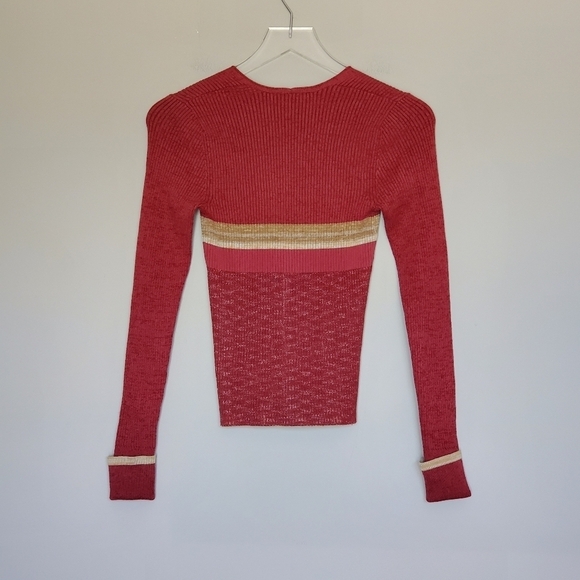 Free People Red Ribbed Top ASO Kelly Alrich on The Society Size S - Picture 5 of 10